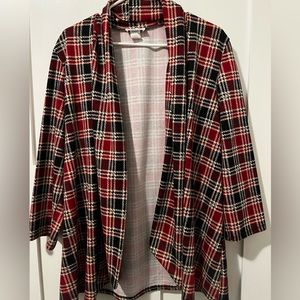 Zigzag Stripe drape front 3/4 sleeve jacket